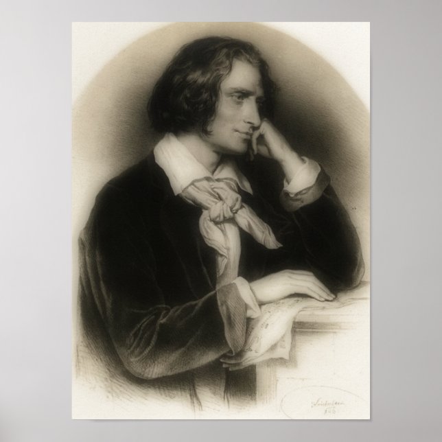 das junge Franz Liszt-Portrait Poster (Vorne)