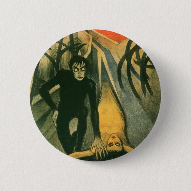 Das Kabinett des Filmplakats Dr. Caligari Button (Vorderseite)