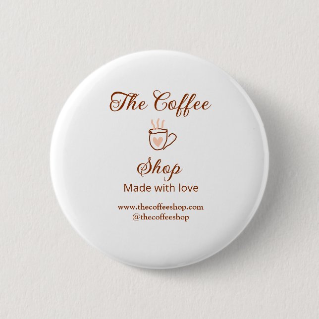 Das Kaffeehaus und Website Social Media Geschäft  Button (Vorderseite)