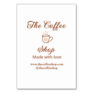 Das Kaffeehaus und Website Social Media Geschäft  Tischnummer