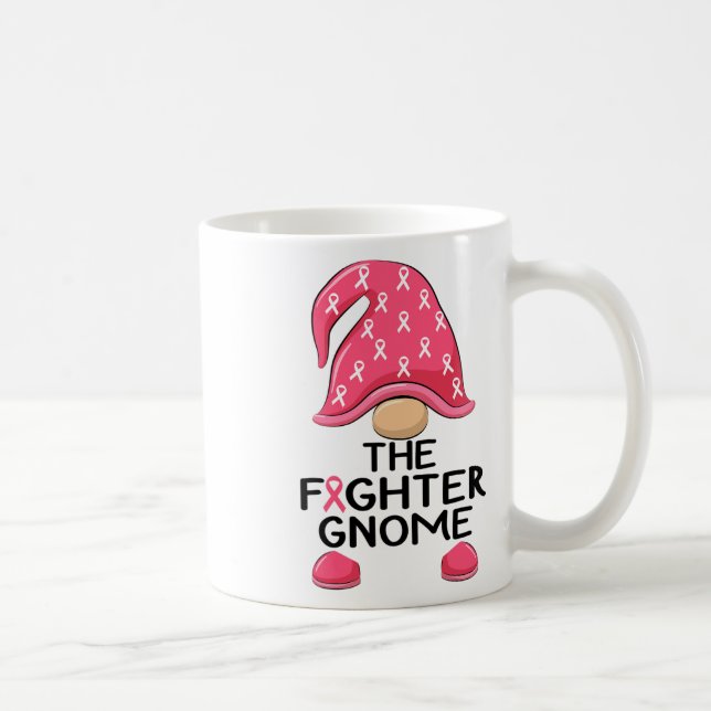 Das Kämpfer-Gnome - Brustkrebs-Bewusstsein Kaffeetasse (Rechts)