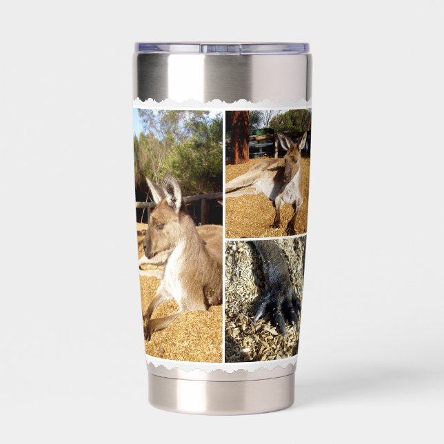 Das Känguru-Bildercollage,  Thermobecher (Rückseite)
