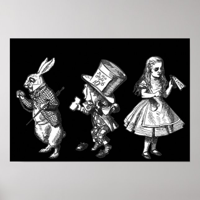 Das Kaninchen, das Hatter & Alice Wonderland Poste Poster (Vorne)