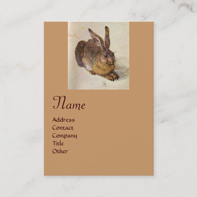 DAS KANINCHEN ( Junger Hase ) Monogramm Visitenkarte (Vorderseite)
