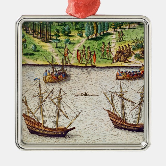 Das Kap von Florida und von Delphin-Fluss Ornament Aus Metall (Vorne)