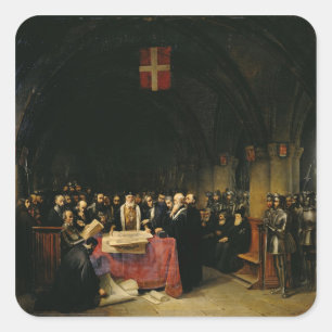 Das Kapitel des Ordens des Heiligen Johannes von J Quadratischer Aufkleber