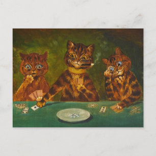 Das Kartenspiel von Louis Wain Postkarte