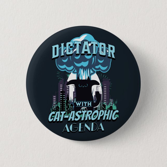 Das katastrophale Funny Cat Design Button (Vorderseite)