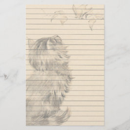 Das Kätzchen, das die Vögel aufpasst Briefpapier