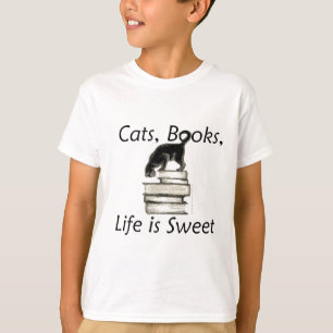 Das Katzen-Buch-Leben ist süß T-Shirt