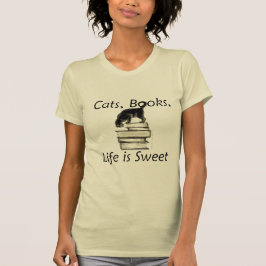 Das Katzen-Buch-Leben ist süß T-Shirt