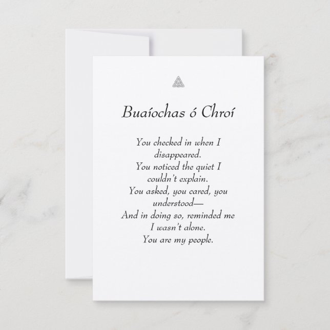 Das keltische/irische Herz bedankte sich Dankeskarte (Vorderseite)