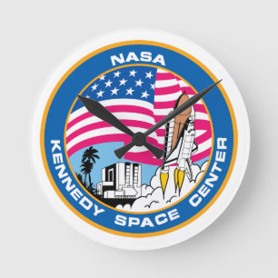 Das Kennedy Space Center der NASA Runde Wanduhr