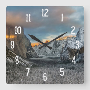 Das Kennzeichen des Winters Quadratische Wanduhr