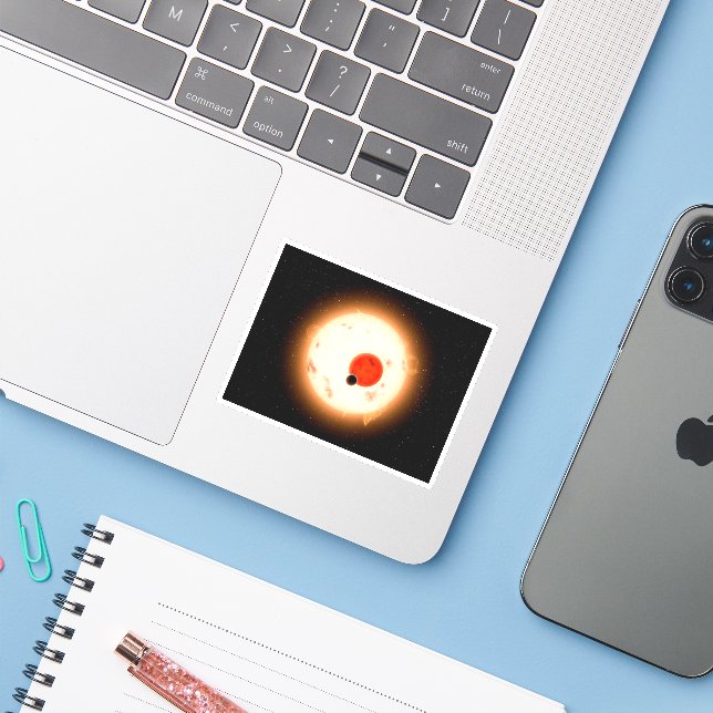 Das Kepler-16 System. Aufkleber (Laptop mit iPhone)
