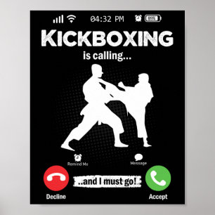 Das Kickboxen ruft Retro-Martial-Arts-Männer K Poster