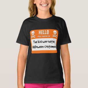 Das Kind, das Halloween-Kostüme hasst Name-Tag T-Shirt
