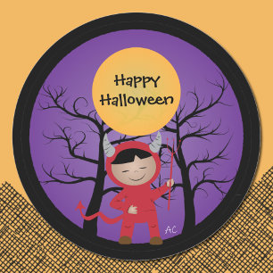 Das Kind in der bösen Kostüme Happy Halloween Stic Runder Aufkleber