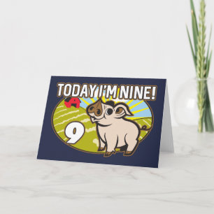Das Kind ist 9. Geburtstag Heute bin ich neun! Nie Karte