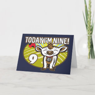 Das Kind ist 9. Geburtstag Heute bin ich neun! Nie Karte