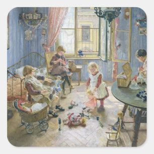 Das Kinderzimmer 1889 Quadratischer Aufkleber