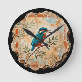Das Kingfisher-Fragment: Pompeiis azurblauer Bote Runde Wanduhr