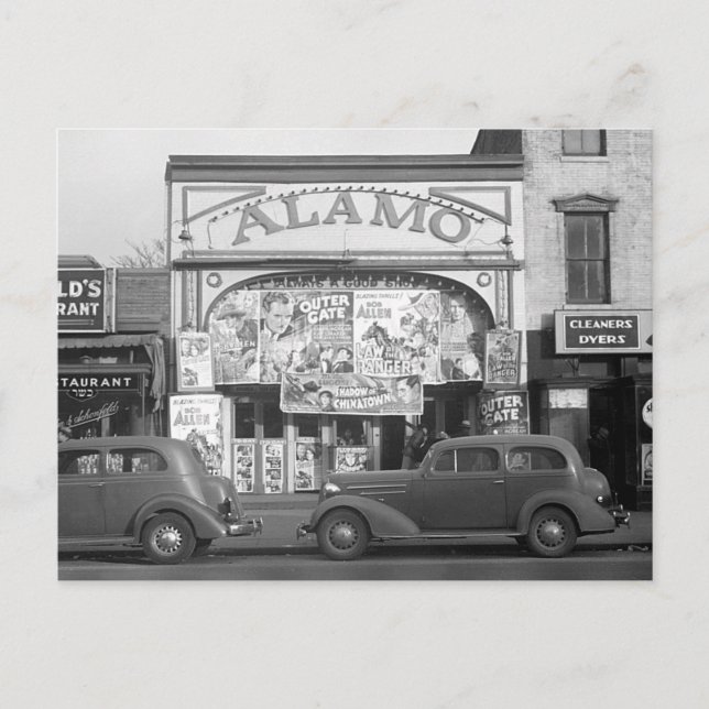 Das Kino Alamo, 1937 Postkarte (Vorderseite)