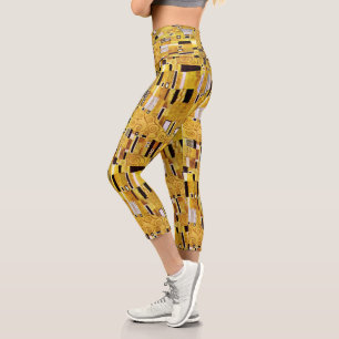 Das Kiss-Muster von Gustav Klimt, Art Nouveau Capri Leggings