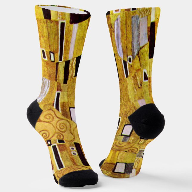 Das Kiss-Muster von Gustav Klimt, Art Nouveau Socken (Gewinkelt)