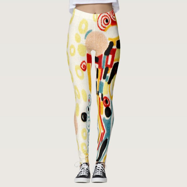Das Kiss-Textilmuster von Gustav Klimt Leggings (Vorderseite)