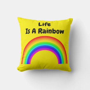Das Kissen ist ein Regenbogen