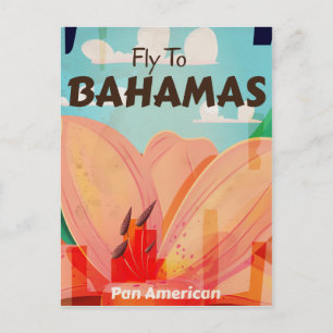 Das klassische Bahamas-Reiseplakat Postkarte