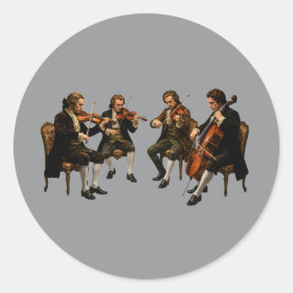 Das klassische Streichquartett - Vintage-Ölgemälde Runder Aufkleber