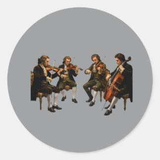 Das klassische Streichquartett - Vintage-Ölgemälde Runder Aufkleber