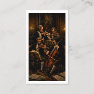 Das klassische Streichquartett - Vintage-Ölgemälde Visitenkarte