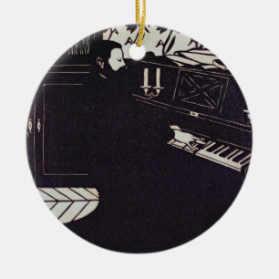 Das Klavier, 1914 (Holzschnitt) Keramikornament