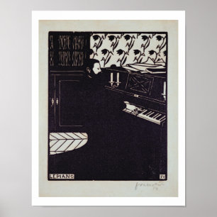 Das Klavier, 1914 (Holzschnitt) Poster