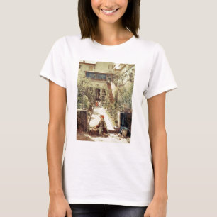 Das kleine Blumen-Mädchen (Öl auf Leinwand) T-Shirt