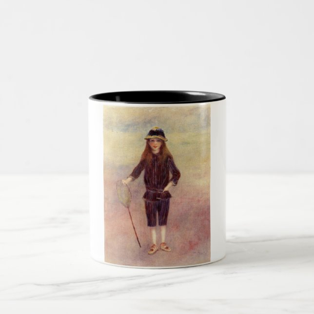 Das kleine Fischermädchen (von Pierre-August Renoi Zweifarbige Tasse (Mittel)