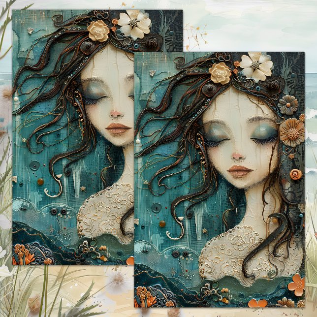 DAS KLEINE MERMAID DECOUPAY TISSUPAPIER SEIDENPAPIER (THE LITTLE MERMAID DECOUPAGE TISSUE PAPER)