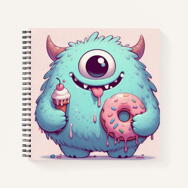 "Das kleine Monster, das Donut frisst" Notizbuch (Vorderseite)