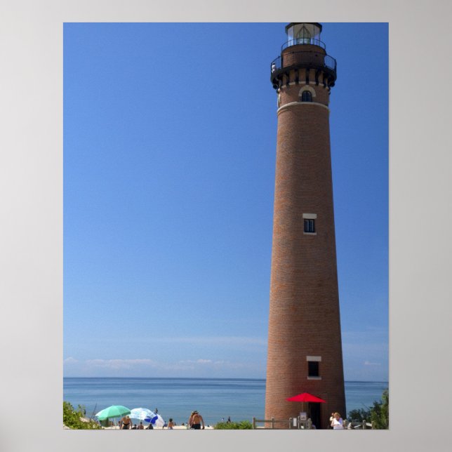 Das kleine Sable Point-Licht auf dem Michigan-See Poster (Vorne)