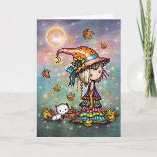 Das kleine Wanderer Halloween und Katze Karte