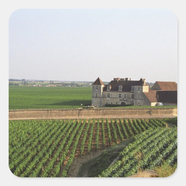 Das Kloster Clos de Vougeot aus dem 16. Jahrhunder Quadratischer Aufkleber (Vorderseite)