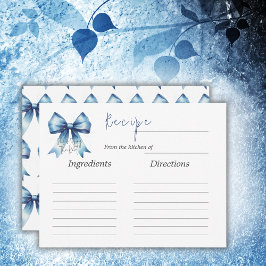 Das Knot Blue Bow-Brautparty-Rezept Mitteilungskarte