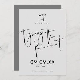 Das Knot Elegant Script Black Gray verbinden Save The Date
