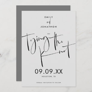 Das Knot Elegant Script Black Gray verbinden Save The Date