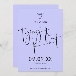Das Knot Elegant Script Lavender Blue Save The Date