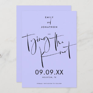 Das Knot Elegant Script Lavender Blue Save The Date