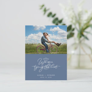 Das Knot-Foto-Hochzeitbudget Save the Date binden Ankündigungspostkarte